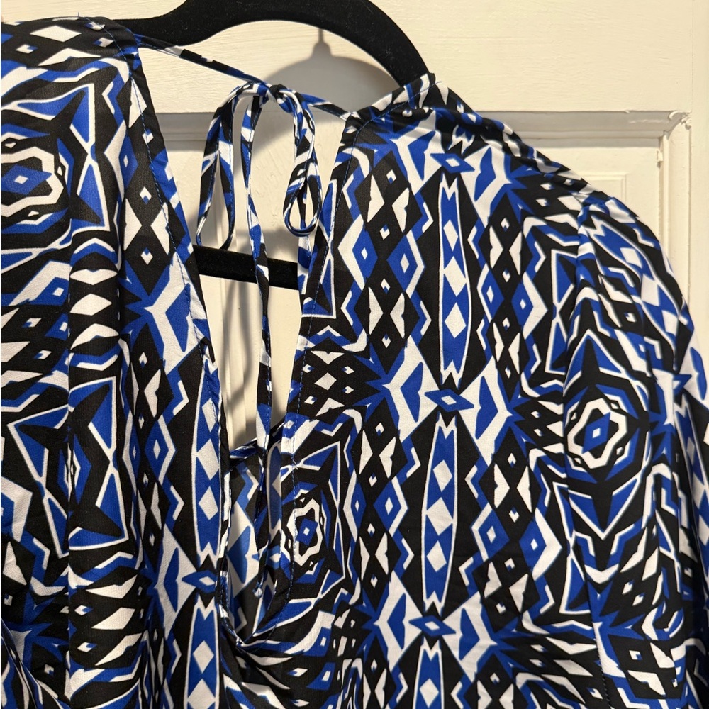 Chicos blue patterned blouse - image 4
